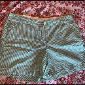 Crown & Ivy Green Pinstripe Shorts